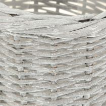 Artikel 3er-Set Pflanzkörbe aus Weide Weissgrau Ø43/36/29cm mit Pflanzfolie
