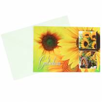 Gutschein Sonnenblume mit Umschlag 5St
