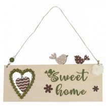 Artikel Fensterdeko Holzschild Sweet Home 25 cm, grün/creme, 2 Stück
