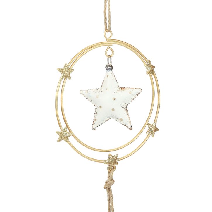 Artikel Weihnachtliche Hängedeko Metallstern mit Ring und Beeren Gold 38 cm 3 Stück