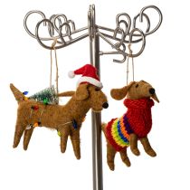 Artikel Deko-Anhänger Dackel aus Filz, 16 cm, Set mit 2 Stück, Braun