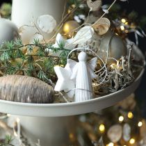 Artikel Engel Anhänger aus Keramik 8 cm grau 4er-Set für Weihnachtsbaum