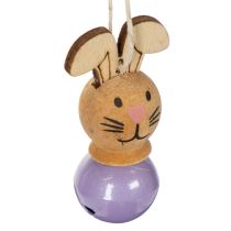 Artikel Hasen Holzanhänger Ostern 4 cm mit Glocken für Osterbaum und Frühlingsdeko, 12 Stück