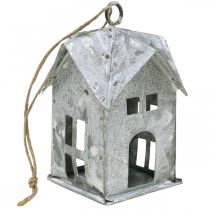 Artikel Weihnachtsanhänger Metall Häuschen Shabby Chic Weiss H9,5cm 3er-Set
