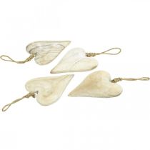 Artikel Herz aus Holz, Dekoherz zum Hängen, Herz Deko H10cm 4 St