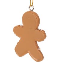 Artikel Deko-Anhänger Lebkuchenmännchen 6 cm Polyresin Braun Rot 12er-Set