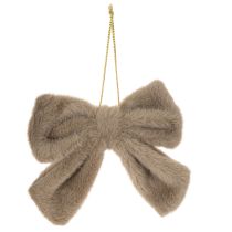 Artikel Dekoschleifen Plüsch mit Aufhänger 14 x 16 cm Braun Beige Creme 3er-Set