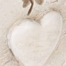 Artikel Anhänger Ich vermisse Dich Herzmotiv Dekoschild 12 cm cremebeige