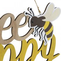 Artikel Dekoschild aus Holz Bee Happy mit Biene und Blüten 31×18 cm 2er-Set