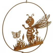 Artikel Biene aus Metall Rost Gartendeko zum Aufhängen Ø14cm 4St