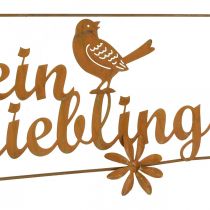 Artikel Dekohänger mit Vögeln, “Mein Lieblingsplatz”, Gartendeko Edelrost L55cm H20cm