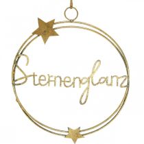Artikel Dekoring “Sternenglanz”, Metalldeko für Weihnachten, Ring zum Hängen Golden, Grau H37cm Ø30,5cm