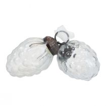 Artikel Weihnachtliche Glasdekoration Zapfen 3×4,5cm klar 12 Stück