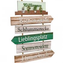 Artikel Gartendeko Schild zum Hängen Holz Willkommen Wegweiser 38×54cm
