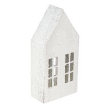 Artikel Mini Deko-Häuser aus Metall 14 cm Weiss im 4er-Set für Inneneinrichtung