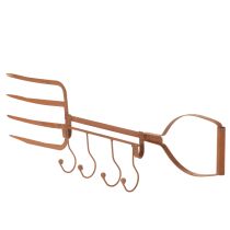 Artikel Hakenleiste aus Metall in Edelrost-Optik, Heugabel-Design, 4 Haken, 62 cm