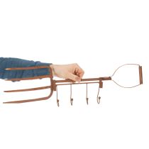 Artikel Hakenleiste aus Metall in Edelrost-Optik, Heugabel-Design, 4 Haken, 62 cm