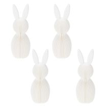 Artikel Häschen Dekofigur aus Kunststoff 11 cm Weiss 4er-Set für Osterdekoration