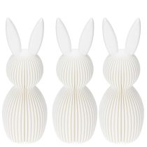 Artikel Dekofigur Hase Kunststoff Weiss Faltoptik 13cm 3er-Set für Wohnzimmer und Büro
