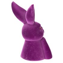 Artikel Hasenbüste Denkend Beflockt Violett 16,5×13×27 cm Osterdekoration
