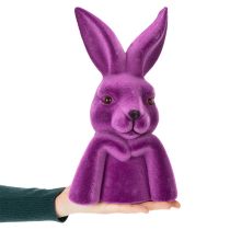Artikel Hasenbüste Denkend Beflockt Violett 16,5×13×27 cm Osterdekoration