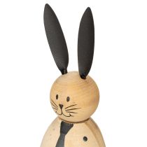 Artikel Hasen Dekofigur Holz 15 cm Natur Schwarz für Tisch- und Wohnraumdekoration 2er-Set