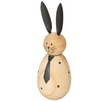 Artikel Hasen Dekofigur Holz 15 cm Natur Schwarz für Tisch- und Wohnraumdekoration 2er-Set