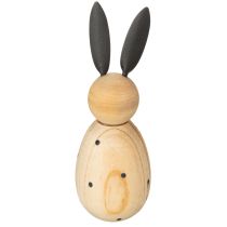 Artikel Hasen Dekofigur Holz 15 cm Natur Schwarz für Tisch- und Wohnraumdekoration 2er-Set
