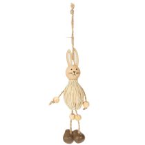 Artikel Holz-Osterhasen Hängedekoration, 12 cm, Natur & Weiss, Set mit 4 Stk