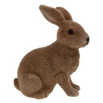 Artikel Beflockte Hasenfiguren Braun 11cm und 13,5cm, 6 Stück Kunststoff für Osterdekoration