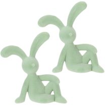 Artikel Dekofigur Osterhase aus Kunststoff, 22 cm, Grün, 2er-Set – Wohnraum- und Osterdekoration
