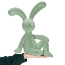 Artikel Dekofigur Hase aus Kunststoff 38cm Salbeigrün für Frühlingsdekoration