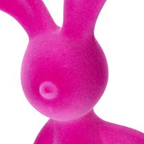 Artikel Dekofigur Hase 38 cm aus samtig beflocktem Material in Leuchtpink für Innenbereich