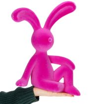 Artikel Dekofigur Hase 38 cm aus samtig beflocktem Material in Leuchtpink für Innenbereich