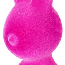 Artikel Deko Hase sitzend 22cm aus Kunststoff mit samtiger Oberfläche in Pink, 2 Stück für Wohn- und Bürodekoration
