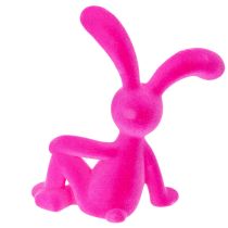 Artikel Deko Hase sitzend 22cm aus Kunststoff mit samtiger Oberfläche in Pink, 2 Stück für Wohn- und Bürodekoration