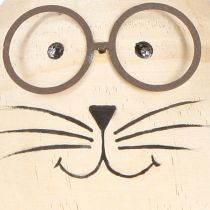 Artikel Deko Hase aus Holz und Metall mit Brille und langen Ohren, 19 cm, 2er-Set