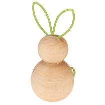 Artikel Dekorationsfigur aus Holz, Hase mit Drahtohren, 11 cm, naturfarben, 4er-Set – Osterdekoration