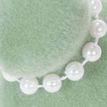 Artikel Osterhasen-Deko aus Kunststoff mit Perlenkette, 13 cm, Grün und Braun, 3er-Set, für Tisch und Wohnung