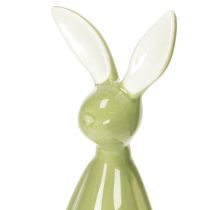 Artikel Keramik-Osterhasen-Deko Kantenhocker 22 cm Grün/Gelb, 2er-Set
