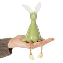 Artikel Keramik-Osterhasen-Deko Kantenhocker 22 cm Grün/Gelb, 2er-Set