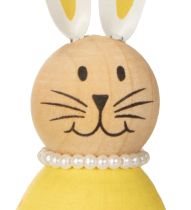 Artikel Dekorative Hasenfiguren aus Holz im Ei-Design, 12 cm, Pastellfarben, Set aus 3 Stück, für Frühlings- und Osterdekoration