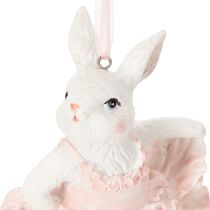 Artikel Anhänger Hase Ballerina aus Polyresin 12 cm Rosa-Lila, 2er-Set für Osterstrauch oder Christbaum