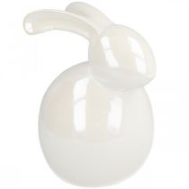 Artikel Keramik Osterhase Weiss Perlmuttfarben H17cm Frühlingsdeko