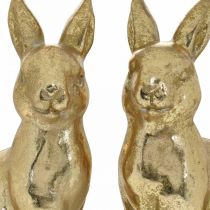Artikel Deko Hase Gold sitzend, Hase zum Dekorieren, Osterhasenpaar, H16,5cm 2St