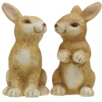 Artikel Keramik Osterhasen sitzend, braun, 15 cm, 2er-Set, Frühling Dekoration