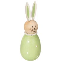 Artikel Holz Osterhasen Dekofiguren mit Perlenkette in Pastellfarben 14,5×5 cm 3er-Set
