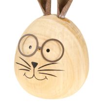 Artikel Hasen-Dekofigur aus Holz mit Metallohren und Brille 14 cm - Set aus 3 Figuren für Oster- und Frühlingsdekoration
