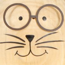 Artikel Hasen-Dekofigur aus Holz mit Metallohren und Brille 14 cm - Set aus 3 Figuren für Oster- und Frühlingsdekoration