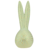 Artikel Keramik-Hasenkopf Deko Mintgrün mit Gold-Krakelee 28 cm für Ostern